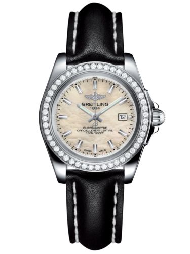 Breitling Galactic 32 Sleek Edition Paslanmaz Çelik / Elmas / Pearl / Calf, referans A7133053/A800/408X/A14BA.1