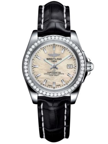 Breitling Galactic 32 Sleek Edition Paslanmaz Çelik / Elmas / Pearl / Croco, referans A7133053/A800/777P/A14BA.1