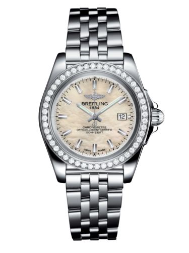Breitling Galactic 32 Sleek Edition Paslanmaz Çelik / Elmas / Pearl / Bilezik, referans A7133053/A800/792A