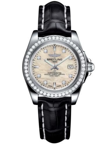 Breitling Galactic 32 Sleek Edition Paslanmaz Çelik / Elmas / Pearl Elmas / Croco, referans A7133053/A801/777P/A14BA.1