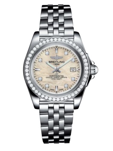 Breitling Galactic 32 Sleek Edition Paslanmaz Çelik / Elmas / Pearl Elmas / Bilezik, referans A71330531A1A1