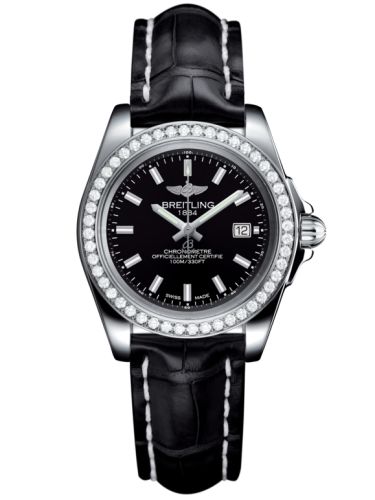 Breitling Galactic 32 Sleek Edition Paslanmaz Çelik / Elmas / Trophy Siyah / Croco, referans A7133053/BF62/777P/A14BA.1