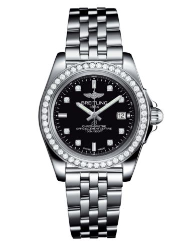 Breitling Galactic 32 Sleek Edition Paslanmaz Çelik / Elmas / Trophy Siyah Elmas / Bilezik, referans A71330531B1A1