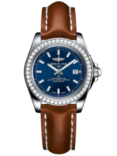 Breitling Galactic 32 Sleek Edition Paslanmaz Çelik / Elmas / Horizon Mavi / Calf, referans A7133053/C951/406X/A14BA.1