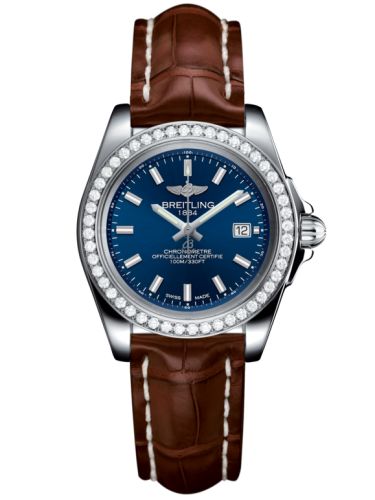 Breitling Galactic 32 Sleek Edition Paslanmaz Çelik / Elmas / Horizon Mavi / Croco, referans A7133053/C951/778P/A14BA.1