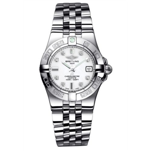 Breitling Galactic 30 Beyaz / Elmas / Bilezik, referans A71340L2.A713.368A