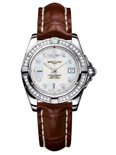 Breitling Galactic 32 Paslanmaz Çelik / Elmas / Pearl Elmas / Croco, referans A71356LA.A708.778P