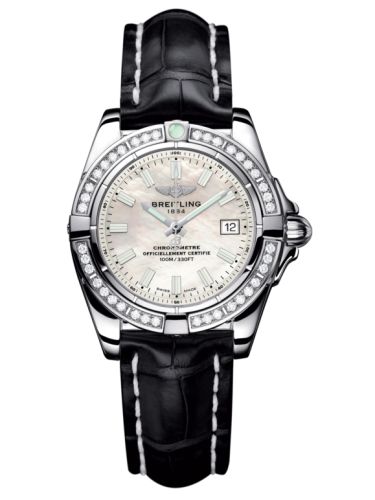 Breitling Galactic 32 Paslanmaz Çelik / Elmas / Pearl / Croco, referans A71356LA.A787.777P
