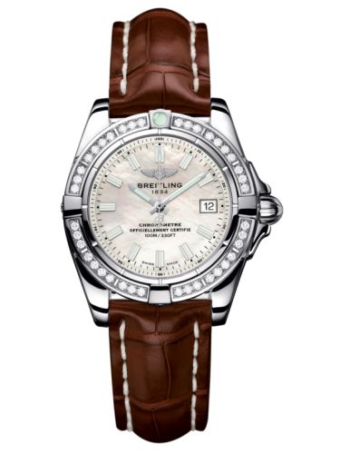 Breitling Galactic 32 Paslanmaz Çelik / Elmas / Pearl / Croco, referans A71356LA.A787.778P