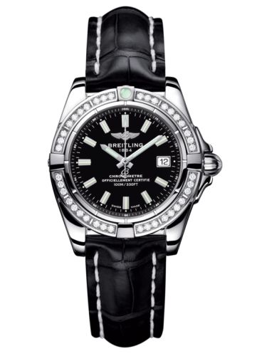 Breitling Galactic 32 Stainless Steel / Diamond / Onyx Black / Croco, reference A71356LA.BE76.777P
