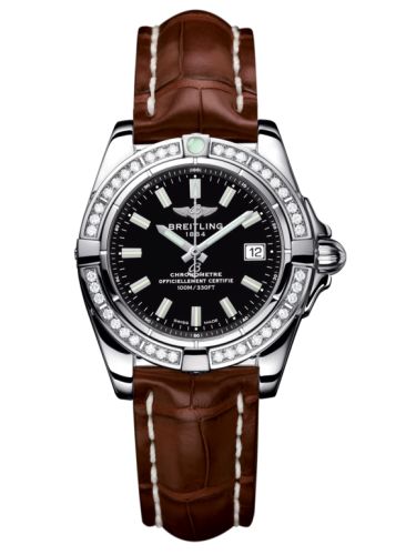 Breitling Galactic 32 Paslanmaz Çelik / Elmas / Onyx Siyah / Croco, referans A71356LA.BE76.778P