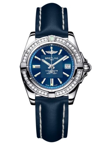 Breitling Galactic 32 Paslanmaz Çelik / Elmas / Metallica Mavi / Calf, referans A71356LA.C811.116X
