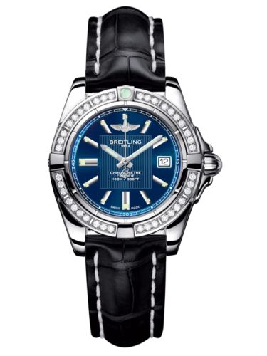Breitling Galactic 32 Paslanmaz Çelik / Elmas / Metallica Mavi / Croco, referans A71356LA.C811.777P