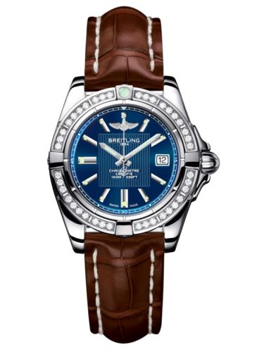 Breitling Galactic 32 Paslanmaz Çelik / Elmas / Metallica Mavi / Croco, referans A71356LA.C811.778P