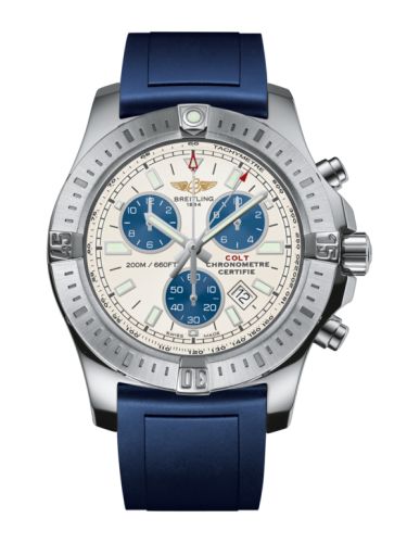 Breitling Colt Chronograph Stratus Gümüş / Kauçuk / Pin 44mm, referans A7338811/G790/145S/A20S.1