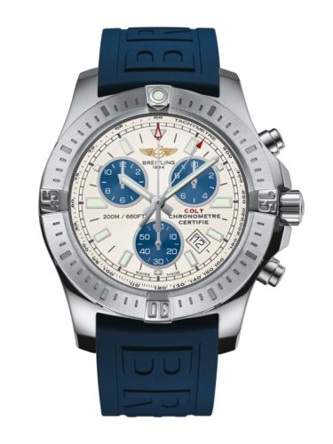 Breitling Colt Chronograph Stratus Gümüş / Kauçuk / Pin 44mm, referans A7338811/G790/158S/A20S.1