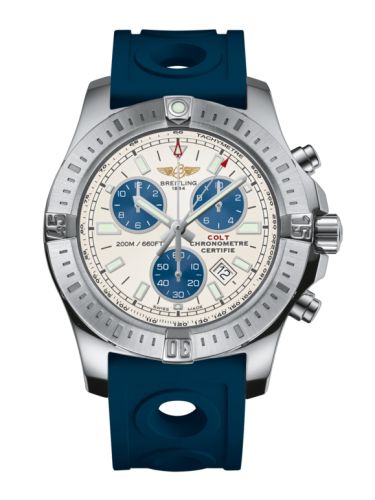 Breitling Colt Chronograph Stratus Gümüş / Kauçuk / Pin 44mm, referans A7338811/G790/228S/A20S.1