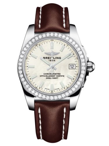 Breitling Galactic 36 Paslanmaz Çelik / Elmas / Pearl / Calf, referans A7433053.A779.416X