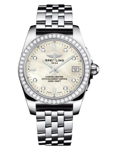 Breitling Galactic 36 Paslanmaz Çelik / Elmas / Pearl Elmas / Bilezik, referans A7433053.A780.376A