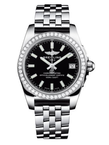 Breitling Galactic 36 Paslanmaz Çelik / Elmas / Trophy Siyah / Bilezik, referans A7433053.BE08.376A