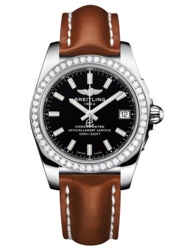 Breitling Galactic 36 Paslanmaz Çelik / Elmas / Trophy Siyah / Calf, referans A7433053.BE08.412X