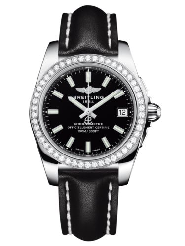 Breitling Galactic 36 Paslanmaz Çelik / Elmas / Trophy Siyah / Calf, referans A7433053.BE08.414X