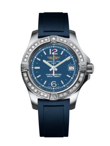 Breitling Colt Lady Diamond / Mariner Blue / Rubber / Pin 33mm, reference A7738853/C908/141S