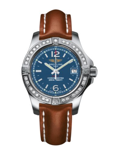Breitling Colt Lady Diamond / Mariner Blue / Calf / Pin 33mm, reference A7738853/C908/406X/A14BA.1