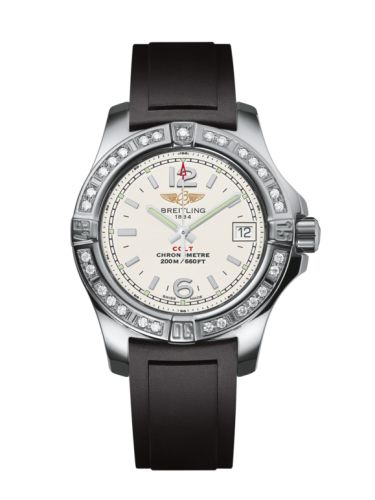 Breitling Colt Lady Diamond / Stratus Silver / Rubber / Pin 33mm, reference A7738853/G793/133S/A14S.1