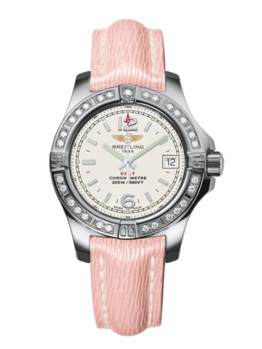 Breitling Colt Lady Diamond / Stratus Silver / Sahara / Pin 33mm, reference A7738853/G793/238X/A14BA.1