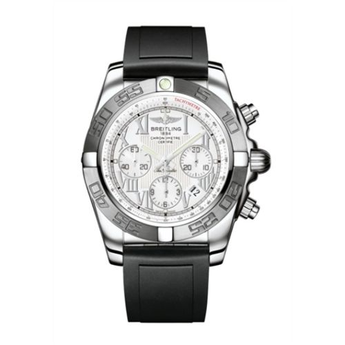 Breitling Chronomat 44 Paslanmaz Çelik / Beyaz - Roman / Kauçuk, referans AB011011/A690/131S