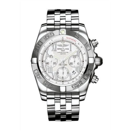 Breitling Chronomat 44 Paslanmaz Çelik / Beyaz - Roman / Bilezik, referans AB011011/A690/375A