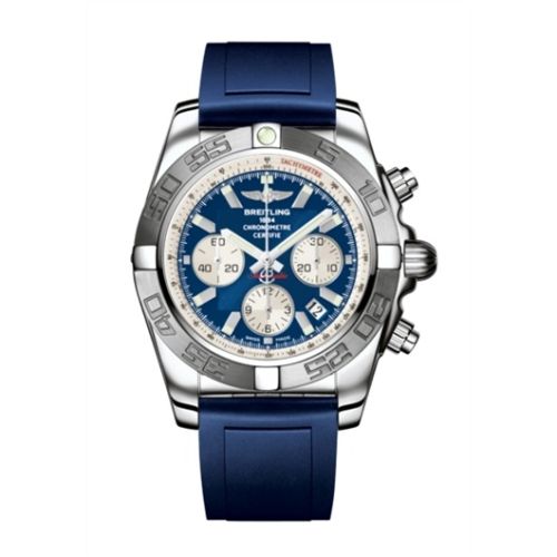 Breitling Chronomat 44 Paslanmaz Çelik / Mavi / Kauçuk, referans AB011011/C788/145S
