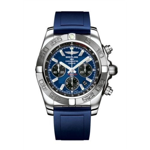 Breitling Chronomat 44 Paslanmaz Çelik / Mavi / Kauçuk, referans AB011011/C789/145S