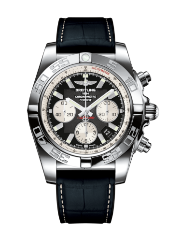 Breitling Chronomat 44 Paslanmaz Çelik / Onyx Siyah / Croco Kauçuk / Folding, referans AB011012/B967/296S/A20D.4