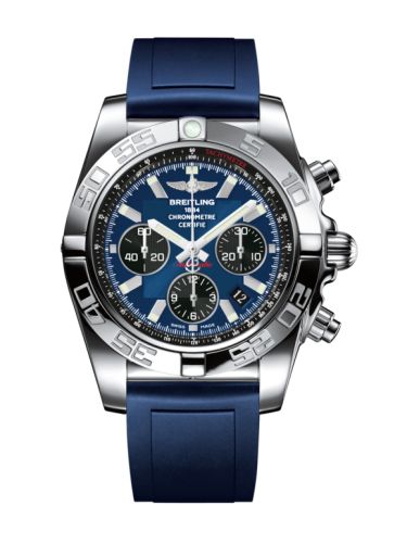 Breitling Chronomat 44 Paslanmaz Çelik / Siyaheye Mavi / Kauçuk, referans AB011012.C789.145S