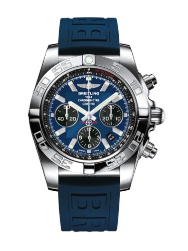 Breitling Chronomat 44 Paslanmaz Çelik / Siyaheye Mavi / Kauçuk, referans AB011012.C789.158S