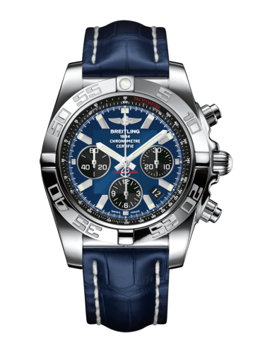 Breitling Chronomat 44 Paslanmaz Çelik / Siyaheye Mavi / Croco / Pin, referans AB011012/C789/731P/A20BA.1