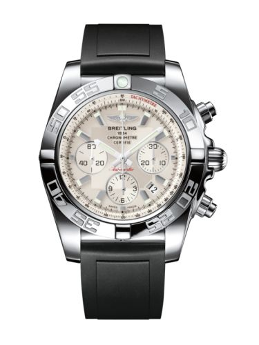 Breitling Chronomat 44 Paslanmaz Çelik / Gümüş / Kauçuk, referans AB011012.G684.131S