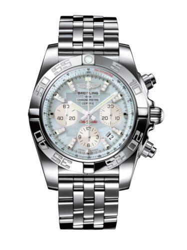 Breitling Chronomat 44 Paslanmaz Çelik / Gray Pearl Elmas / Bilezik, referans AB011012.G686.375A