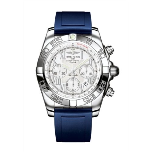 Breitling Chronomat 44 Paslanmaz Çelik / Antarctica Beyaz / Kauçuk, referans AB011012.A690.145S