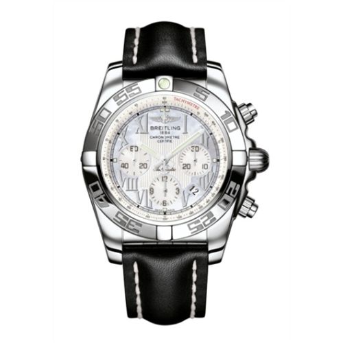 Breitling Chronomat 44 Paslanmaz Çelik / Pearl Roman / Calf, referans AB011012.A691.435X