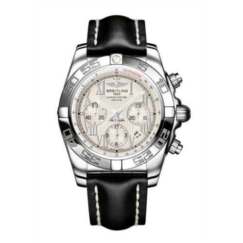 Breitling Chronomat 44 Paslanmaz Çelik / Sierra Gümüş Roman / Calf, referans AB011012.G676.435X