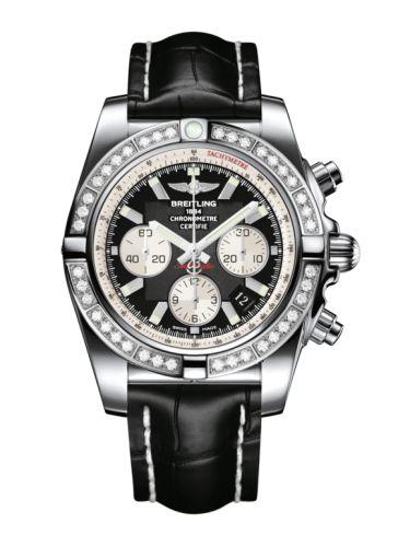 Breitling Chronomat 44 Paslanmaz Çelik / Elmas / Onyx Siyah / Croco, referans AB011053.B967.743P
