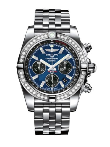 Breitling Chronomat 44 Paslanmaz Çelik / Elmas / Siyaheye Mavi / Bilezik, referans AB011053.C789.375A