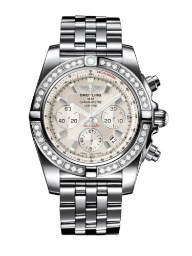 Breitling Chronomat 44 Paslanmaz Çelik / Elmas / Sierra Gümüş / Bilezik, referans AB011053.G684.375A
