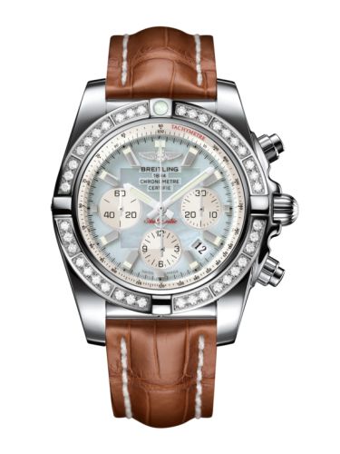 Breitling Chronomat 44 Paslanmaz Çelik / Elmas / Gray Pearl / Croco, referans AB011053.G685.737P