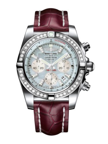 Breitling Chronomat 44 Paslanmaz Çelik / Elmas / Gray Pearl Elmas / Croco, referans AB011053.G686.735P