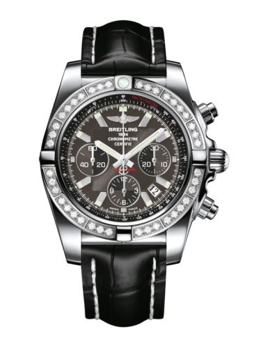 Breitling Chronomat 44 Paslanmaz Çelik / Elmas / Carbon Siyah / Croco, referans AB011053.M524.743P