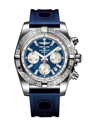 Breitling Chronomat 44 Paslanmaz Çelik / Elmas / Metallica Mavi / Kauçuk, referans AB0110AA.C788.211S